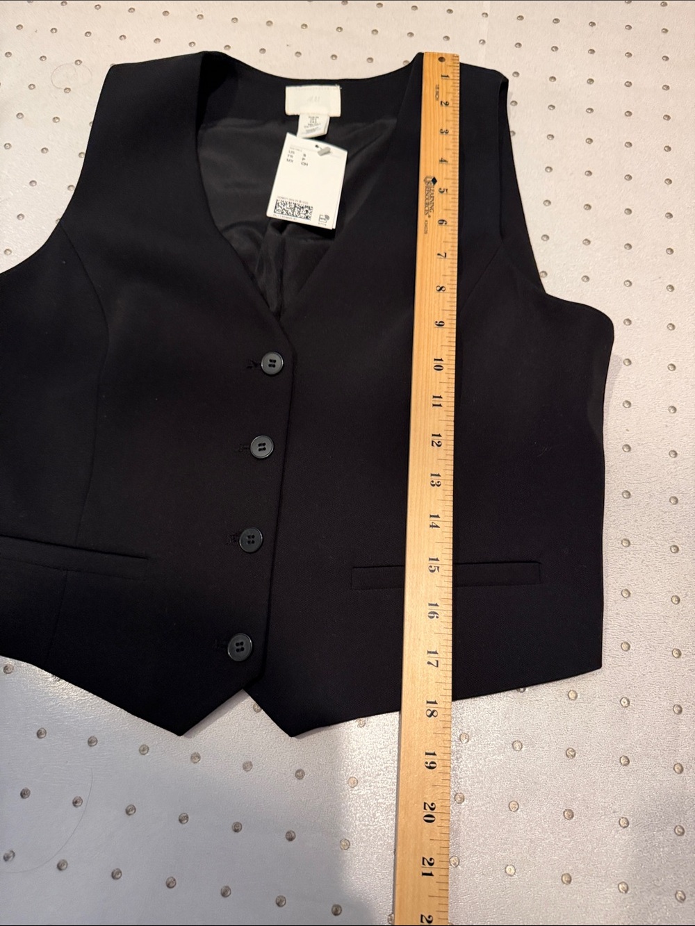 H&M Black Tailored Vest NWT Size S Sleeveless Button Front Waistcoat - Picture 6 of 7